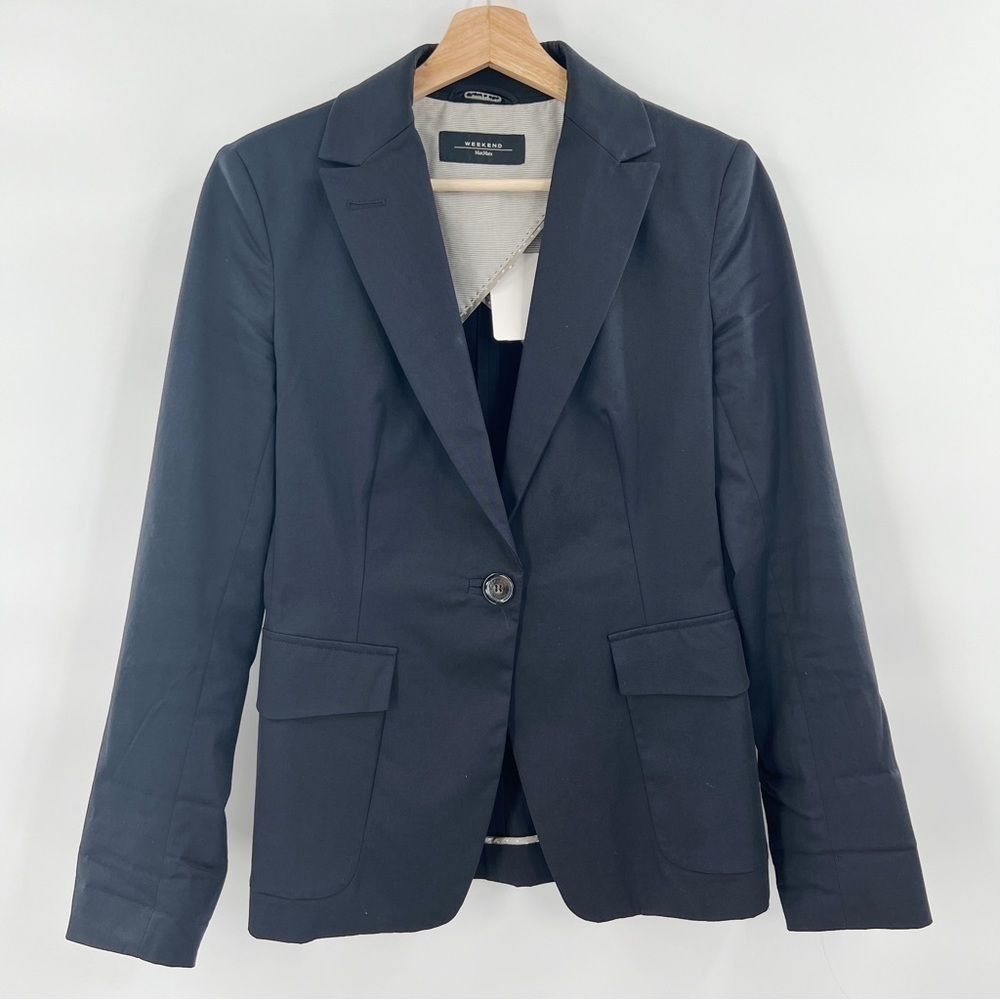 WEEKEND MaxMara navy cotton blazer